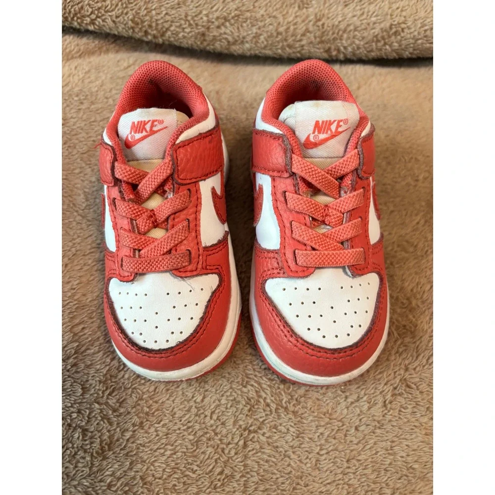 Nike Dunk Low Toddler Sneakers Gypsy Rose Pink White Leather Shoes‎ Size 6C VGUC